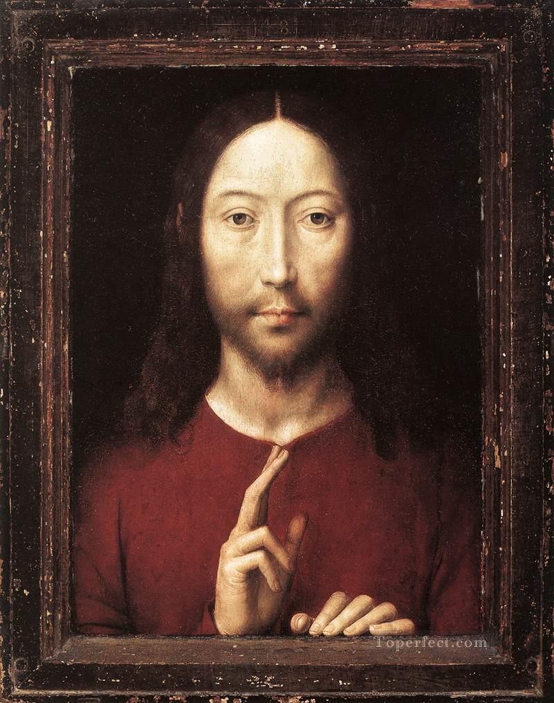 Christ donnant sa bénédiction 1481 religieuse Hans Memling Peintures à l'huile